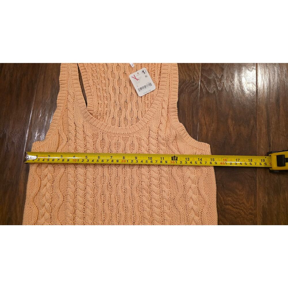NwT Free People sleeveless sweater peach 100% cotton - Picture 6 of 7